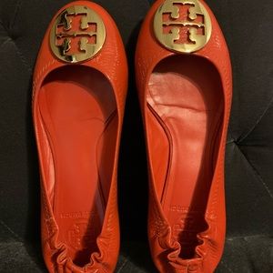 Orange Tory Burch Flats